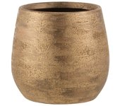 Maceta irregular rugoso cerámica oro alt. 23 cm