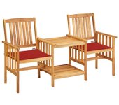 Vidaxl sillas y mesito de jardín con cojines madera maciza acacia