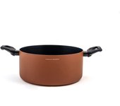 Cacerola h&h con 2 asas, color pimentón borghese, 24 cm, color negro