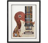 Cuadro colaje guitarra efecto 3d hero con marco negro - 50 x 70 cm - multicolor