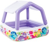 Piscina hinchable infantil intex con toldo extraíble - 157x157x122 cm - 295 l