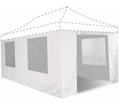 Conjunto de 4 paredes para cenador plegable 3 x 6 m blanc