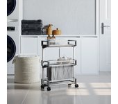 Vidaxl carrito de almacenaje aluminio 59x20x75 cm