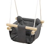 Columpio para bebé aiyaplay lona de algodón, madera gris oscuro 40x40x180 cm