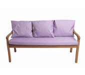 Cojín de banco 170x60/3x50x56cm, cojín de exterior, cojines para columpio de jardín de 3 plazas lila claro, cojín de asiento, cojín de respaldo