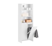 Armario alto de baño ancho con cesto para ropa sucia bzr155-w sobuy es