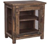 Mesita de madera y cristal 38x24x40h cm
