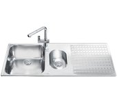 Fregadero de inox 100x50 cm con escurridor derecho.