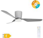 Ventilador de 3 aspas de techo con luz ø132 cm gris motor dc