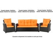 Cojines para sofá, cojines para banco, cojines para mobiliario exterior de jardín, cojines para columpio, cojines para silla, naranja
