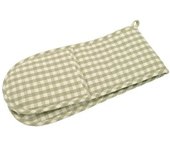 Guante de horno doble gingham verde oliva