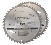 Juego de 2 cuchillas silverline tct ø250 mm diámetro 30 mm - 40 y 60 dientes - 991704