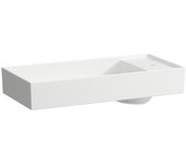 Laufen kartell lavabo bol, 1 agujero para grifo, sin rebosadero, con banco para grifo, 750x350mm, h8123320001111, color: blanco