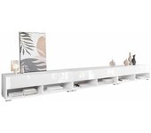 Mueble tv sarasota 144, blanco brillante, blanco, número de puertas: 3.00, 300x30x33cm
