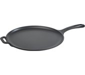 Plancha cocina inducción comal hierro fundido esmaltado, pizza, tortillas 30cm fuego, barbacoa, victoria, negro, 36379