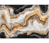 Papier peint panoramique intissé art deco or noir 350x250 cm - colle inclus - xxl moderne papier peint pour chambre salon