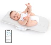 Báscula digital para bebés, con capacidad de carga de 30 kg, precisión de 2 g, pantalla led, función de tara y retención, con escala de 60 cm