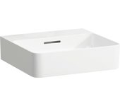 Laufen val lavabo sobre encimera, sin agujero para grifo, con rebosadero, us cerrado 450x420mm, h8162807571091, color: blanco mate