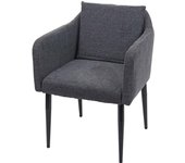 Sillón sillón lounge comedor escritorio visitas en gris oscuro patas metal negro sintético 04_0002290