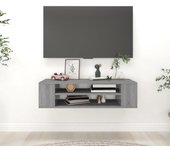 Vidaxl mueble de tv colgante madera contrachapada gris 100x30x26,5 cm