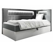 Cama continental baltimore 172, continental, individuales, gris, 80x200, tapiz, cuero ecológico, somieres, 92x212x104cm