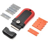 Raspador para vitrocerámica + 10 cuchillas - raspador multiusos para vitrocerámica - raspador para placas de inducción, ventanas, espejos y mesas