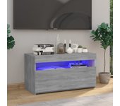 Mueble de tv con luces led gris sonoma 75x35x40 cm