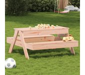 Vidaxl mesa de pícnic con arenero de niños madera maciza douglas