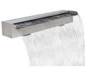 Vidaxl fuente cascada rectangular piscina acero inoxidable 60 cm