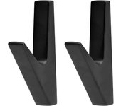 Juego de 2 percheros negros mate para baño y cocina, perchero para colgar bufandas, sombreros y bolsos, con tornillos.