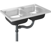 Fregadero doble para cocina, fregadero bajo encimera, fregadero de cocina, lavabo bajo encimera, interior 02_0002429