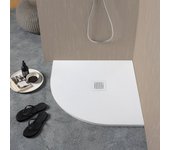 Plato de ducha semicircular 80x80 en resina.