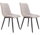 Juego de 2 sillas ergonómicas para comedor, asiento acolchado, estructura metálica, diseño moderno