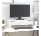 Vidaxl soporte de monitor madera maciza de pino blanco 50x27x15 cm