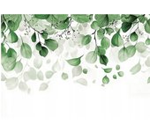 Papier peint pour chambre salon panoramique intissé 250x175 cm - colle inclus - xxl moderne papier peint feuilles vert nature