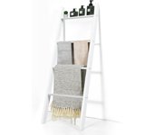 Toallero de 4 niveles, escalera toallero de madera, estante toallero escalera, 4 toalleros para salón, 50 x 137cm (blanco)