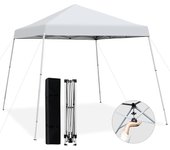 Carpa plegable 3x3, cenadores para jardín con bolsa de transporte, uv50+, carpas de camping impermeables con altura ajustable 232/246/260cm (blanco)