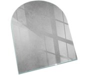 Placa de cristal para chimenea, zócalo protector de chimenea, diseño moderno | 80x70 | rectángulo | textura de hormigón con efecto