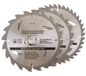 Juego de 3 cuchillas silverline tct ø184 mm diámetro 30 mm - 20, 24 y 40 dientes - 801292