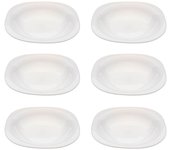 Pack de 6 platos hondos cuadrados, modelo boreal, vidrio opal, extra resistentes, vajilla de cocina, aptos para lavavajillas (blanco - 22 x 22 cm)