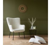 Sillón borreguito efecto lana rizada beige eira