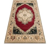 Alfombra de lana polonia palazzo velvet rosetón rojo 200x300 cm