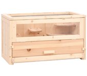 Vidaxl jaula para hámster madera maciza abeto 60x30x35 cm