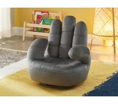 Sillón infantil pivotante de terciopelo con forma de mano catchy - antracita