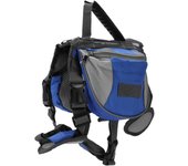 Paquete de alforjas para perros, mochila de senderismo para perros, con tira reflectante, bolsa para sillín para perros para viajes y campamentos, per
