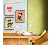 Lote de 3 pósters de mickey y minnie (impresiones en papel, 40x30 cm, sin marco): vintage mickey y minnie