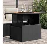 Vidaxl mesa de jardín ratán pe y madera de acacia negro 100x55x73 cm