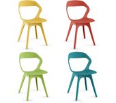 Juego de 4 sillas de comedor modernas de polipropileno, sillas de comedor de diseño con respaldo ergonómico y patas antideslizantes