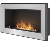 Chimenea de bioetanol frame 900 simplefire empotrada en acero inoxidable con cristal