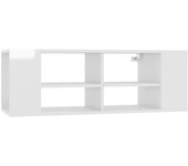 Mueble de pared para tv contrachapada blanco brillo 102x35x35cm v1661 unico / blanco